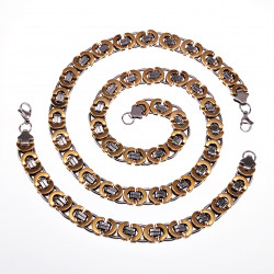 11mm Platte Koningsarmband - Stalen Goudkleur-Zilverkleur - Schakelarmband