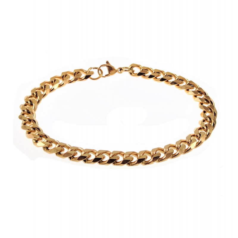 23cm x 8mm Cubaanse Armband Unisex Stalen Goud Kleur Schakelarmband 23cm x 8mm Cubaanse Armband Unisex Stalen Goud Kleur Schakelarmband