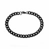 23cm Cubaanse Armband Unisex Stalen PVD Coating Zwart Schakelarmband