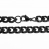 23cm Cubaanse Armband Unisex Stalen PVD Coating Zwart Schakelarmband