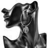 60mm Levensboom Oorringen Dames Stalen Zilver Kleur Bescherming Orbellen