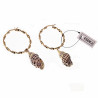 Ø35mm Wokkel Oorringen Dames - Stalen Goudkleur - Gedraaide Orbellen met Schelp Hanger