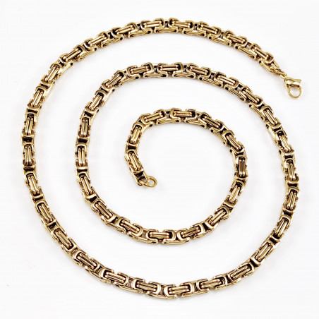 6mm Koningsketting Heren Verguld Roestvrij Staal Schakelketting