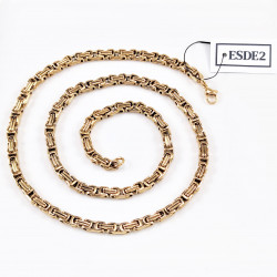 6mm Vierkant Koningsketting Heren - Verguld Roestvrij Staal - Schakelketting