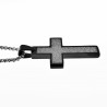 Ketting + Kruishanger Unisex Stalen Zilver Kleur PVD Coating Zwart