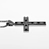 60cm Jacseron Ketting + Kruishanger Heren - Stalen Zilver Kleur