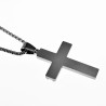 60cm Jacseron Ketting + Kruishanger Heren - Stalen Zilver Kleur