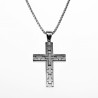 60cm Jacseron Ketting + Kruishanger Heren - Stalen Zilver Kleur