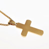 65cm Jasseron Ketting + Kruishanger Heren - Stalen Goudkleur-Zilverkleur