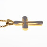 65cm Jasseron Ketting + Kruishanger Heren - Stalen Goudkleur-Zilverkleur