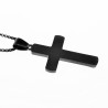 Jacseron Ketting + Kruishanger Heren Stalen Zwarte PVD-Coating/Zilver