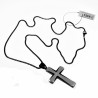 Jacseron Ketting + Kruishanger Heren Stalen Zwarte PVD-Coating/Zilver