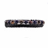 Multicolor Dubbele Armband Heren Zwarte Leren RVS Natuursteen Kralen