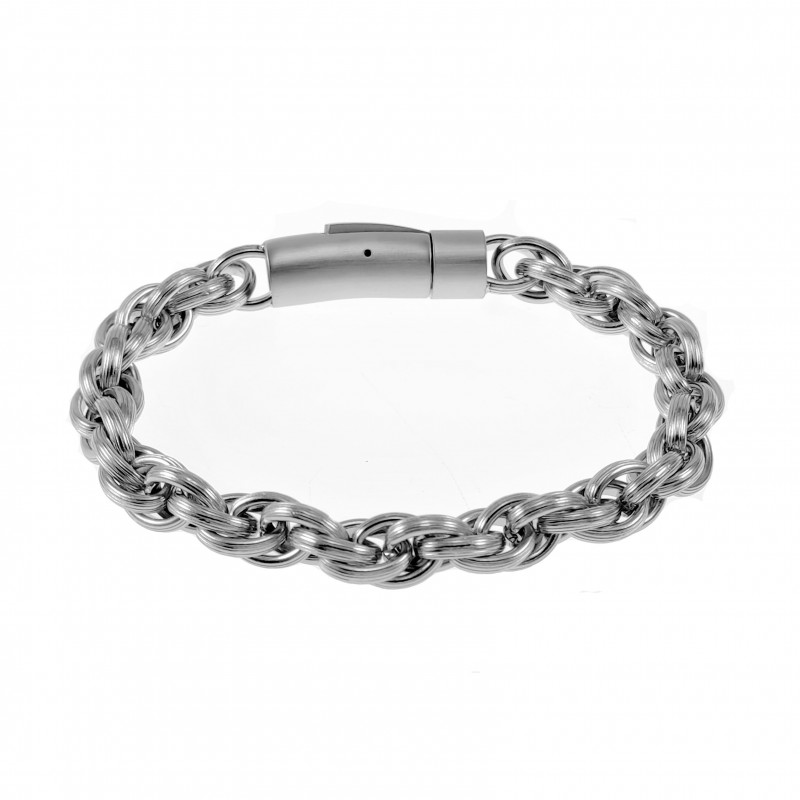 19mm Gevlochten Armband Heren - Stalen Zilverkleur - Schakelarmband