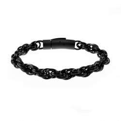19mm Gevlochten Armband Heren Stalen PVD Coating Zwart Schakelarmband