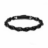 19mm Gevlochten Armband Heren Stalen PVD Coating Zwart Schakelarmband