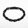 19mm Gevlochten Armband Heren Stalen PVD Coating Zwart Schakelarmband
