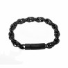 19mm Gevlochten Armband Heren Stalen PVD Coating Zwart Schakelarmband