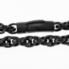 19mm Gevlochten Armband Heren Stalen PVD Coating Zwart Schakelarmband