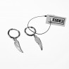 Oorbellen Unisex - RVS Zilverkleur - Oorringen met Engelenvleugel Hanger