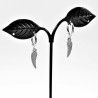 Oorbellen Unisex - RVS Zilverkleur - Oorringen met Engelenvleugel Hanger