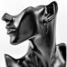 Oorbellen met Engelenvleugel Hanger Unisex RVS PVD Coating Zwart