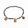 Elastische Armband Dames Glaskralen Multicolor RVS Levensboom