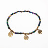Elastische Armband Dames Glaskralen Multicolor RVS Levensboom