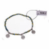 Elastische Armband Dames Groenachtig Glaskralen RVS Levensboom