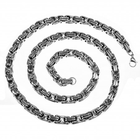 8mm Vierkante Koningsketting Heren - Stalen Zilver Kleur - Schakelketting