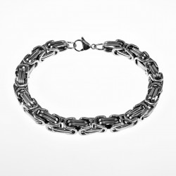 8mm Vierkante Koningsarmband - Stalen Zilverkleur - Schakelarmband