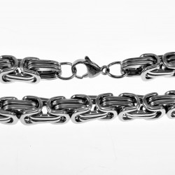 8mm Vierkante Koningsarmband - Stalen Zilverkleur - Schakelarmband