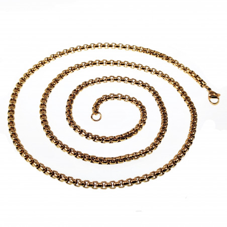 2,5mm  Jasseron ketting - Verguld Roestvrij Staal - Dames-Heren Ketting