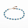 XUPING Armband Dames - Lichtblauwe Turkse ogen - Rosé Gold Plated - Geluk - Bescherming