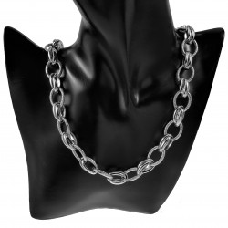 Grote Schakelsketting Dames - Stalen Zilverkleur - Halsketting - Collier