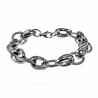 Schakelsarmband Dames Stalen Zilver Kleur Gedetailleerde Schakel Armband
