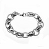Schakelsarmband Dames Stalen Zilver Kleur Gedetailleerde Schakel Armband