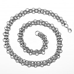 Bredte Ketting Dames Stalen Zilver Kleur Schakelsketting Collier