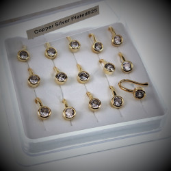 Fake Neuspiercing - Ronde Zirkonia - Goud Plated - Nep Neus piercing