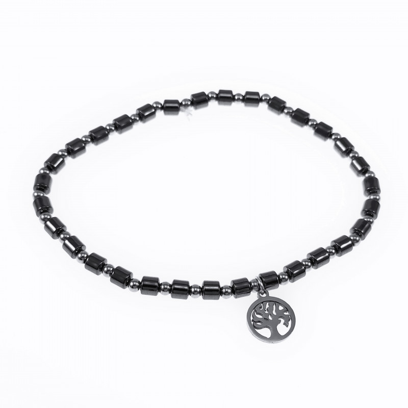 Levensboom Armband Unisex Hematiet Antraciet RVS Kralen Kralenarmband Levensboom Armband Unisex Hematiet Antraciet RVS Kralen Kralenarmband