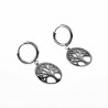 ∅14mm Oorringen met Levensboom - Stalen Zilver Kleur - Oorbellen Dames
