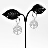 ∅14mm Oorringen met Levensboom - Stalen Zilver Kleur - Oorbellen Dames