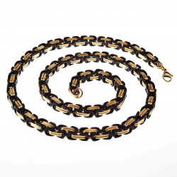 7mm Vierkant Koningsketting Heren - Stalen Zwarte PVD en Goudkleur - Schakelketting