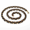 7mm Vierkant Koningsketting Heren - Stalen Zwarte PVD en Goudkleur - Schakelketting