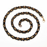 7mm Vierkant Koningsketting Heren - Stalen Zwarte PVD en Goudkleur - Schakelketting