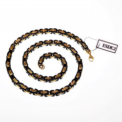 7mm Vierkant Koningsketting Heren - Stalen Zwarte PVD en Goudkleur - Schakelketting