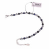21cm Blauwe Agaat Kralenarmband Heren Stalen Zilver Kleur Natuursteen