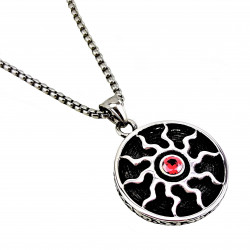 Medaillon Unisex Roestvrij Stalen Zilver Kleur Ronde Hanger met Zon