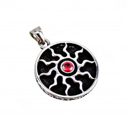 Medaillon Unisex Roestvrij Stalen Zilver Kleur Ronde Hanger met Zon