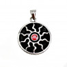 Medaillon Unisex Roestvrij Stalen Zilver Kleur Ronde Hanger met Zon